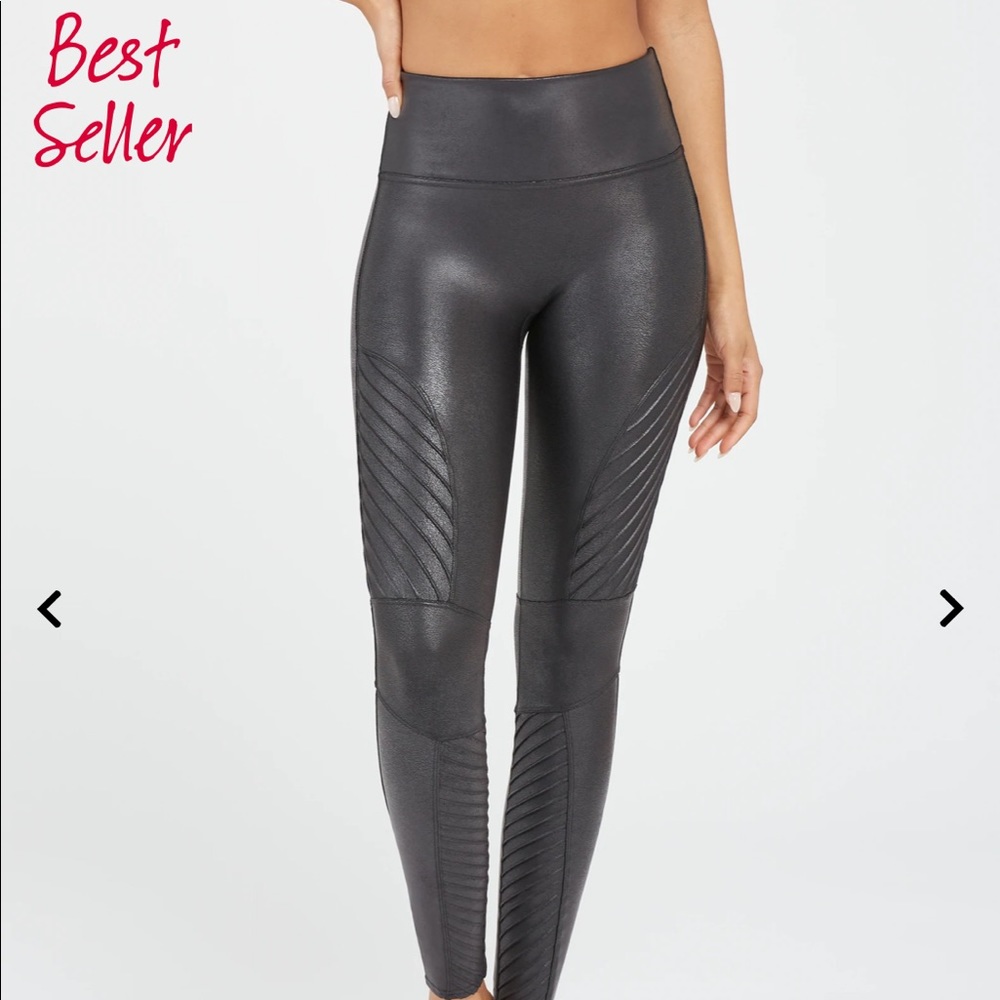 SPANX faux leather moto leggings